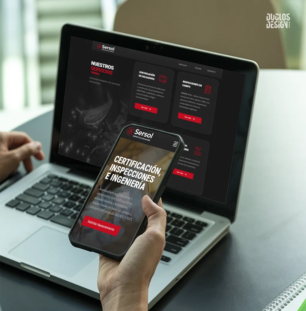 Página web de Sersol SRL renovada por Duclos Design
