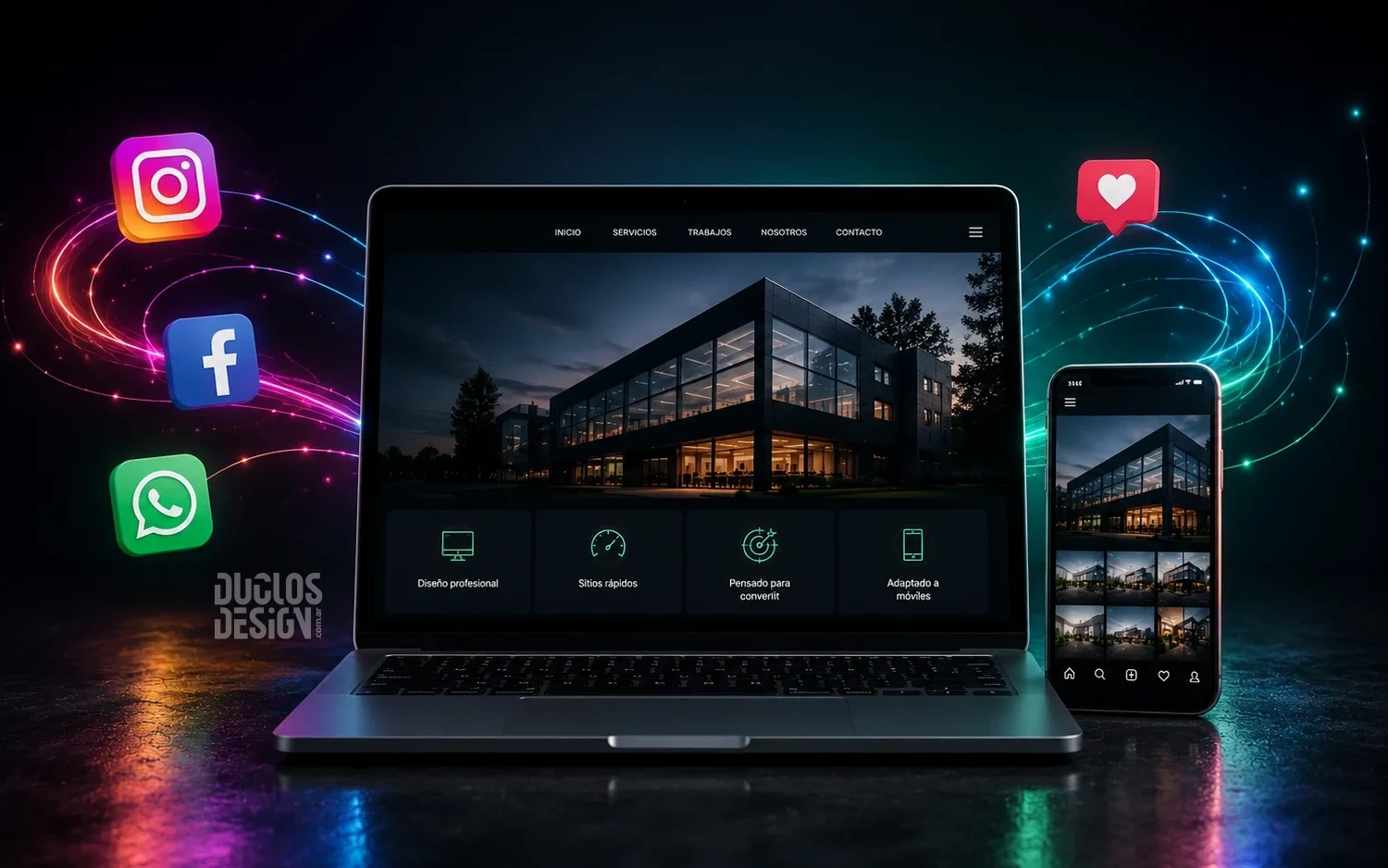 Sitio web profesional como complemento de Instagram y WhatsApp