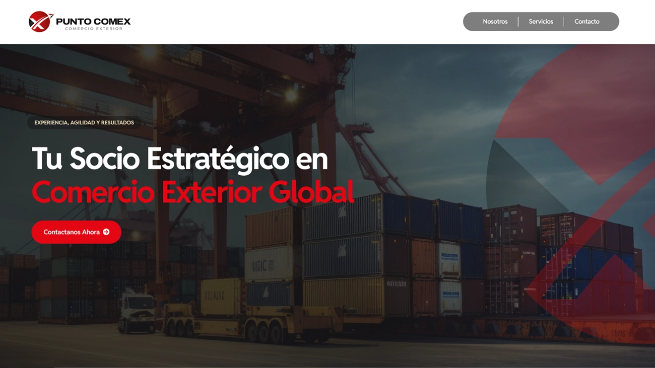 Diseño web para empresa de comercio exterior – Puntocomex