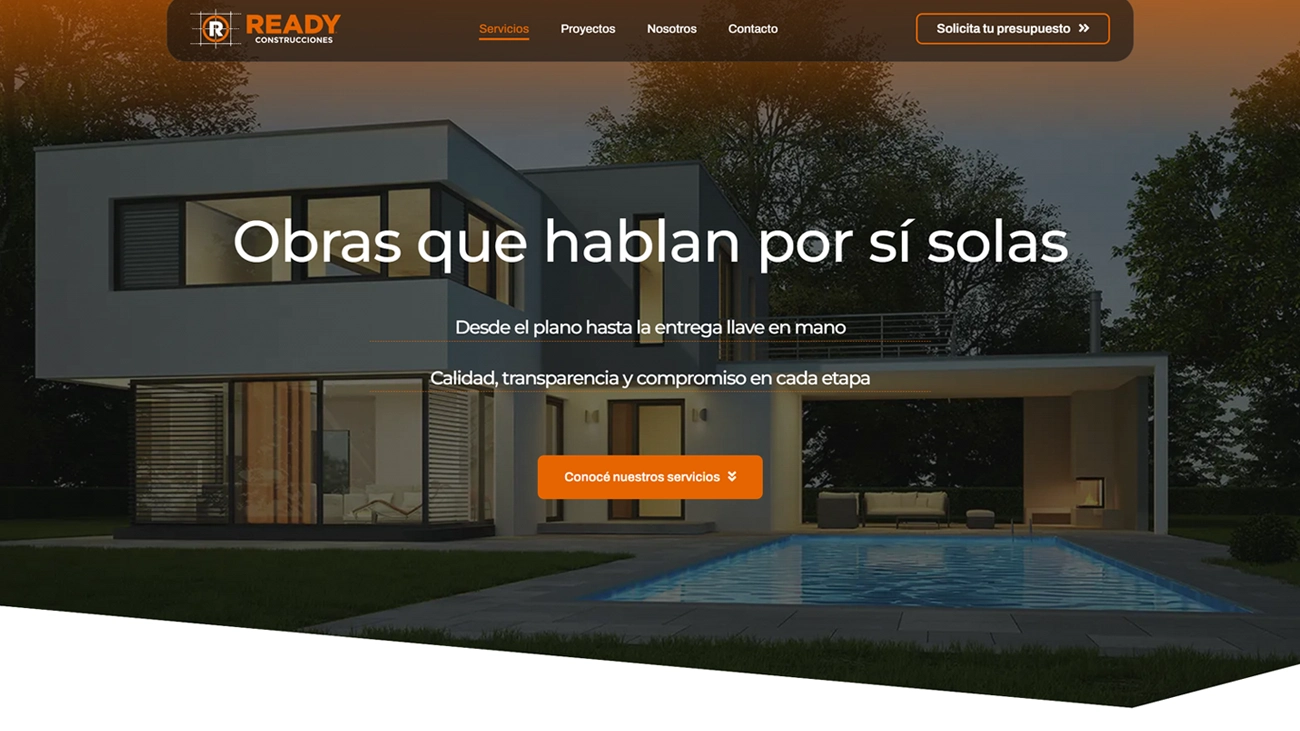 Diseño web para empresa de construcciones – Ready