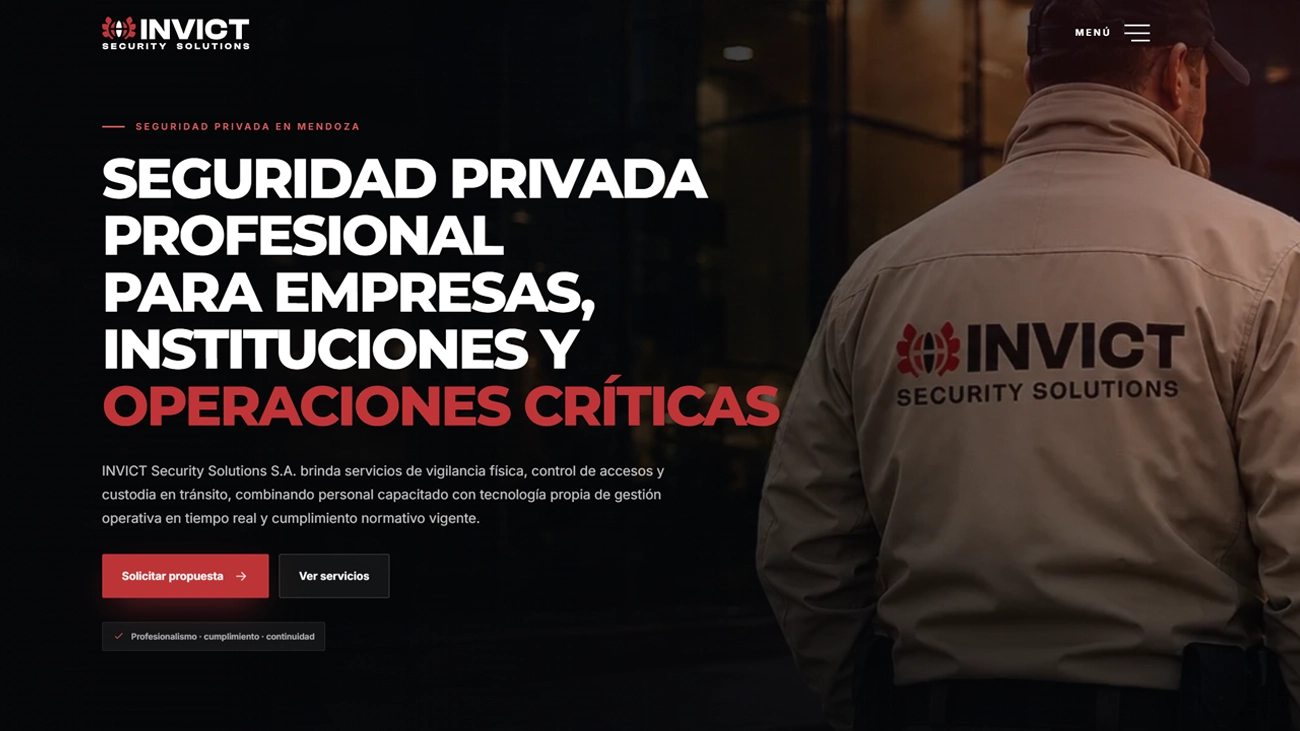 Diseño web para Invict Security