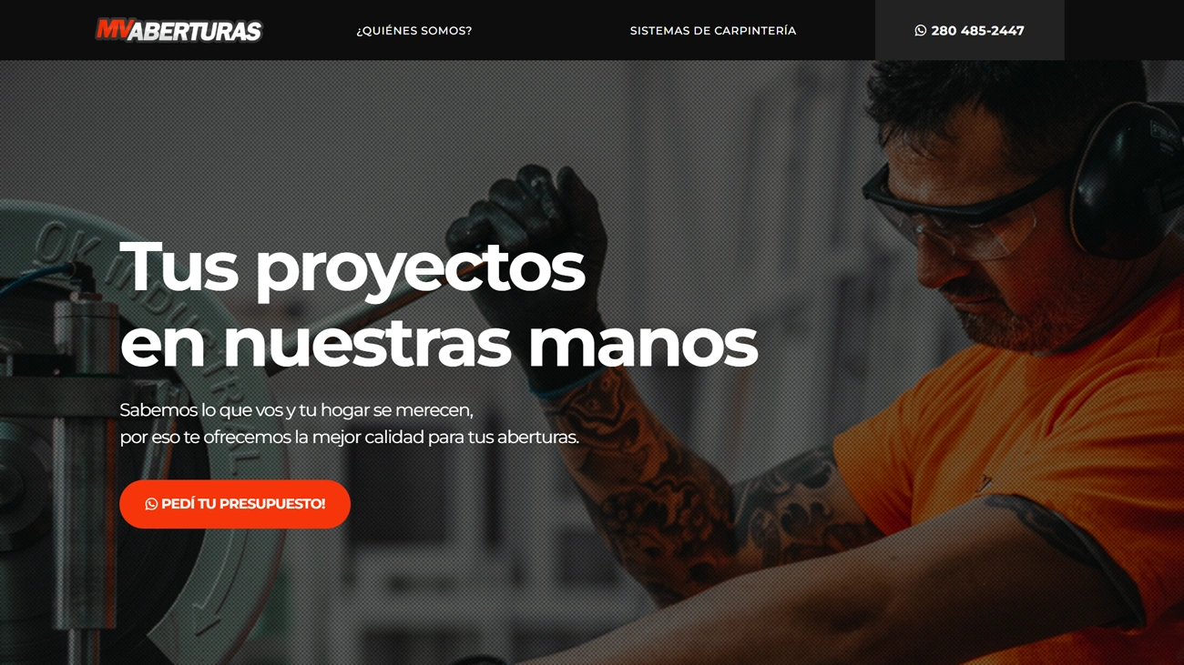 Diseño web para fábrica de aberturas – MV Aberturas