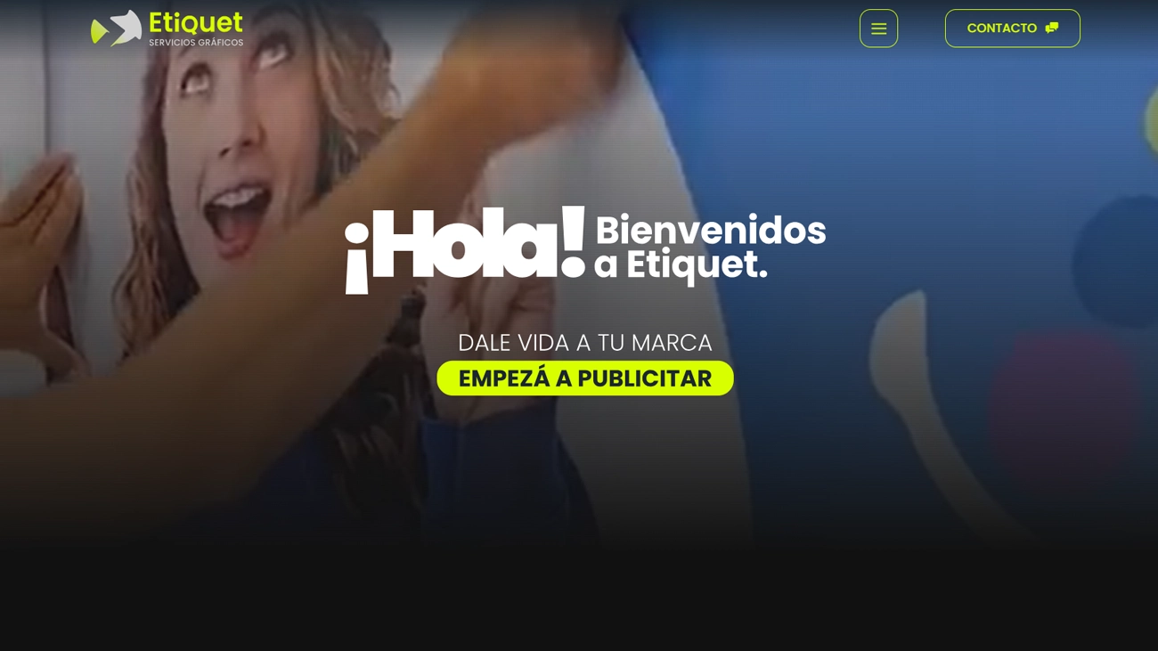 Diseño web para gráfica, cartelería y vehicular – Etiquet