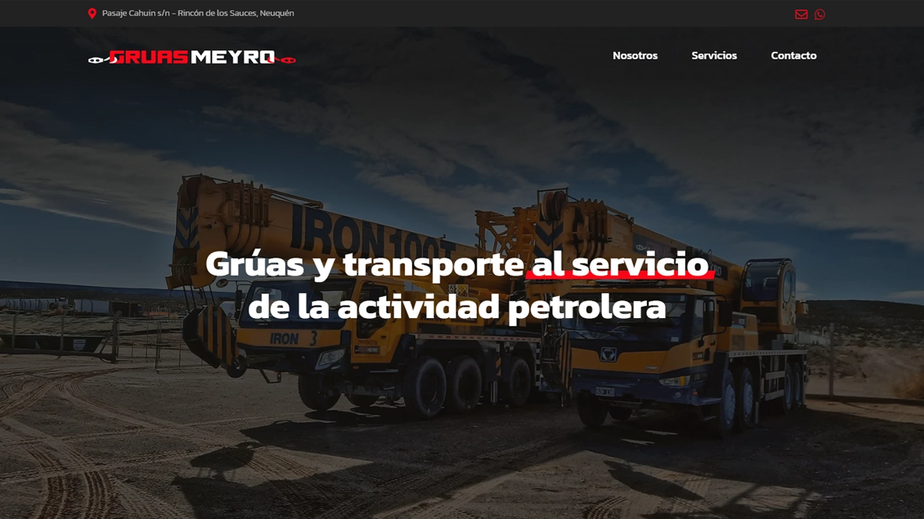 Diseño web para empresa de grúas y transporte petrolero – Meyro