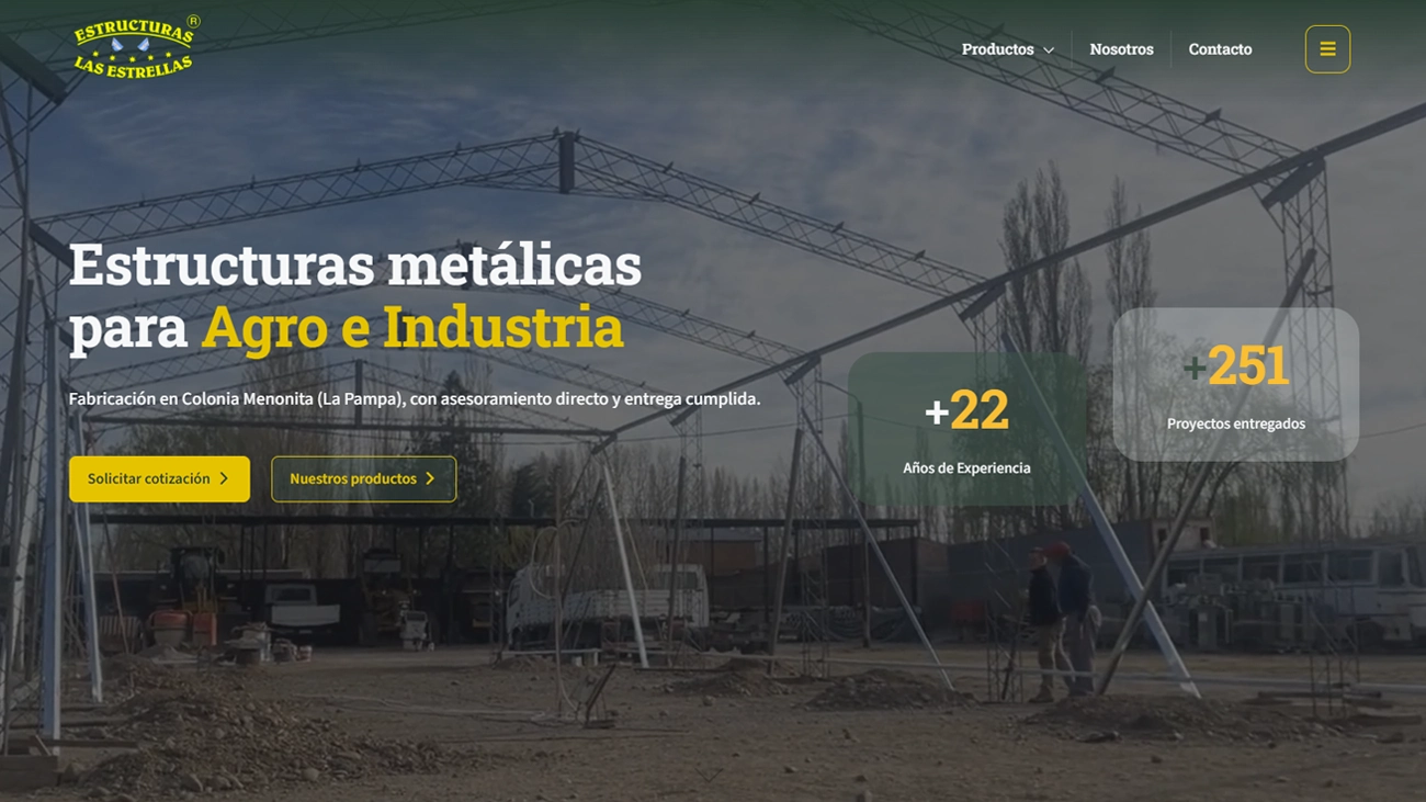 Diseño web para metalúrgica y estructuras menonita – Las Estrellas