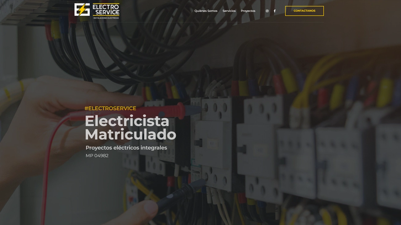 Diseño web para empresa de servicio eléctrico – Electroservice VM