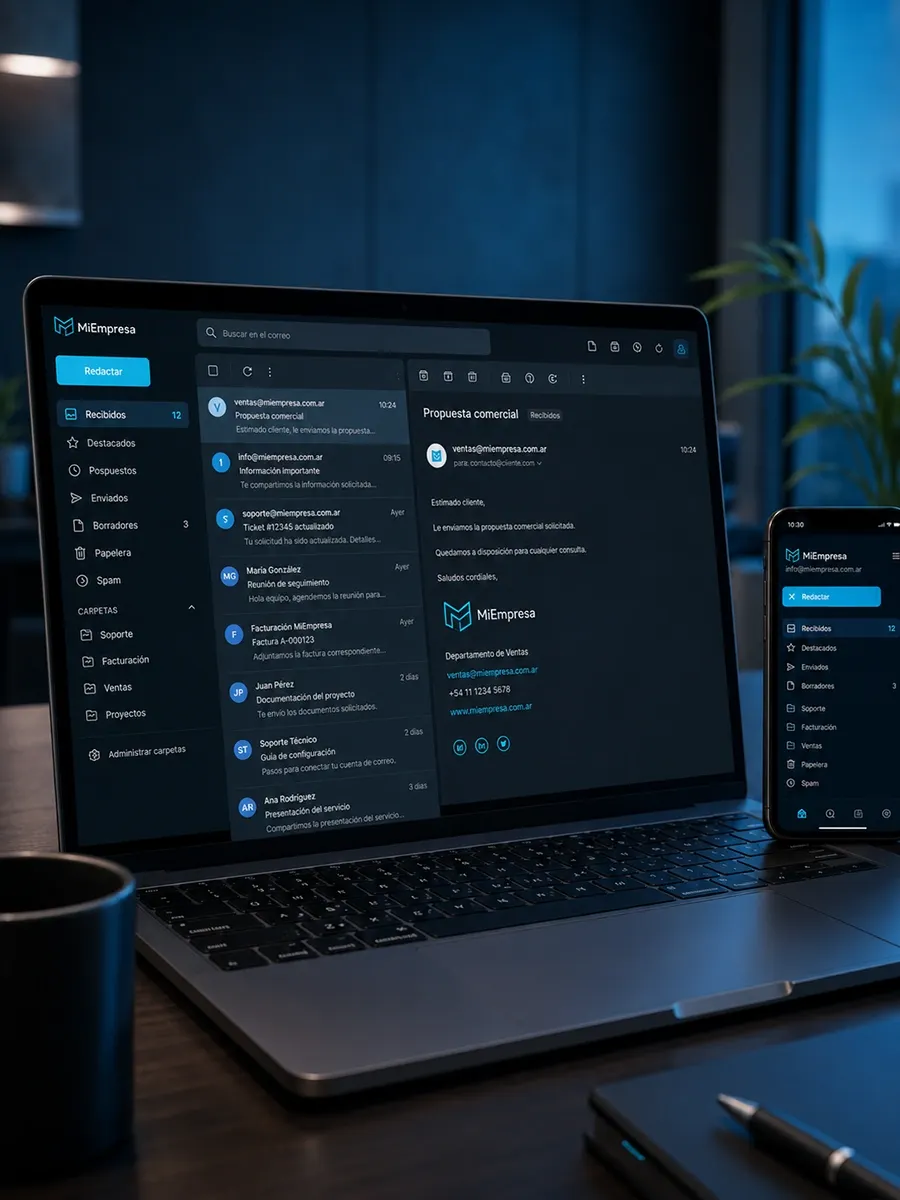 Correo profesional con dominio propio para empresas en Argentina por Duclos Design