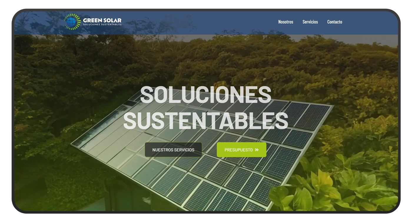 diseño de pagina web greensolar