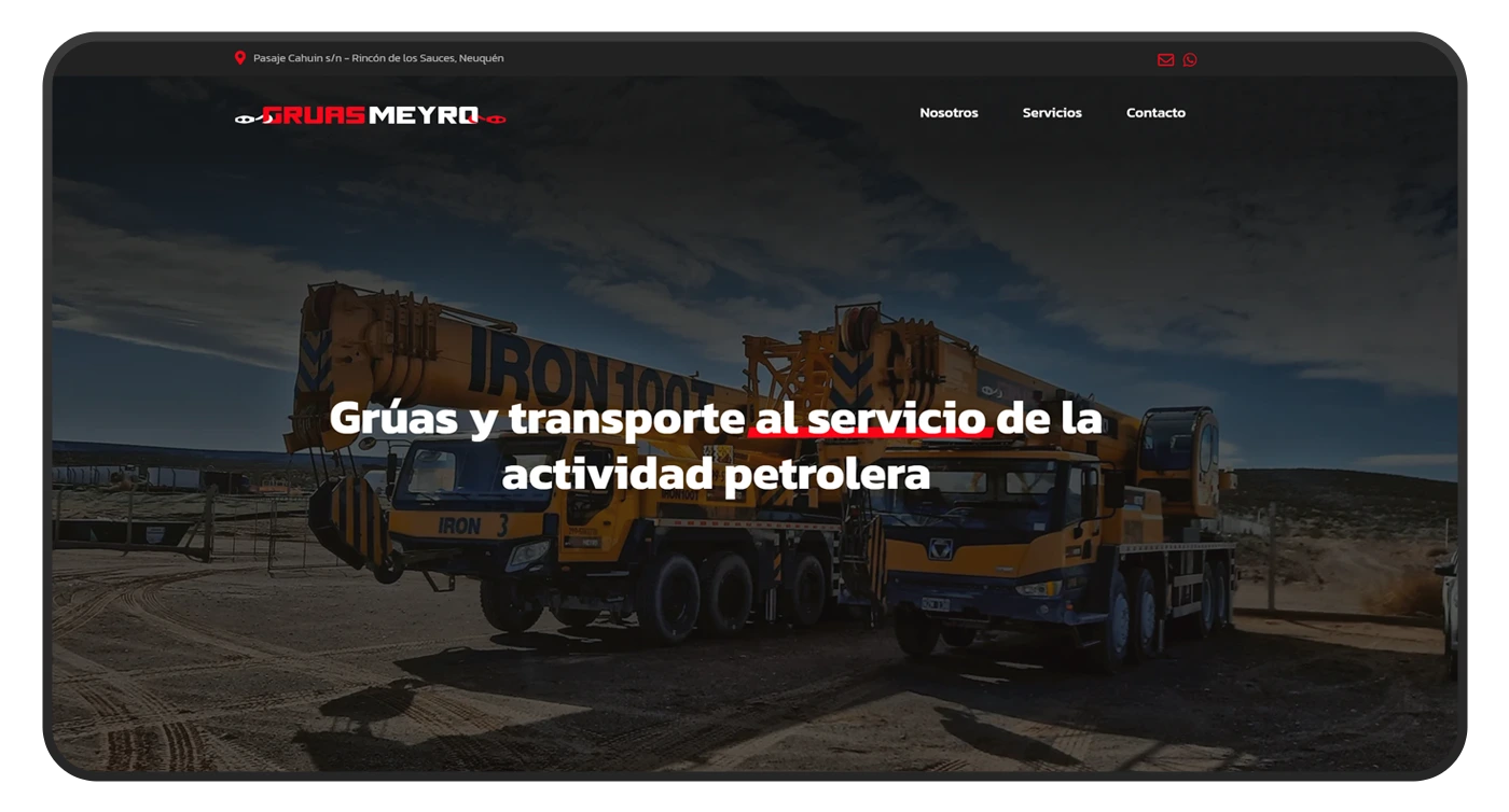 diseño de pagina web gruas meyro