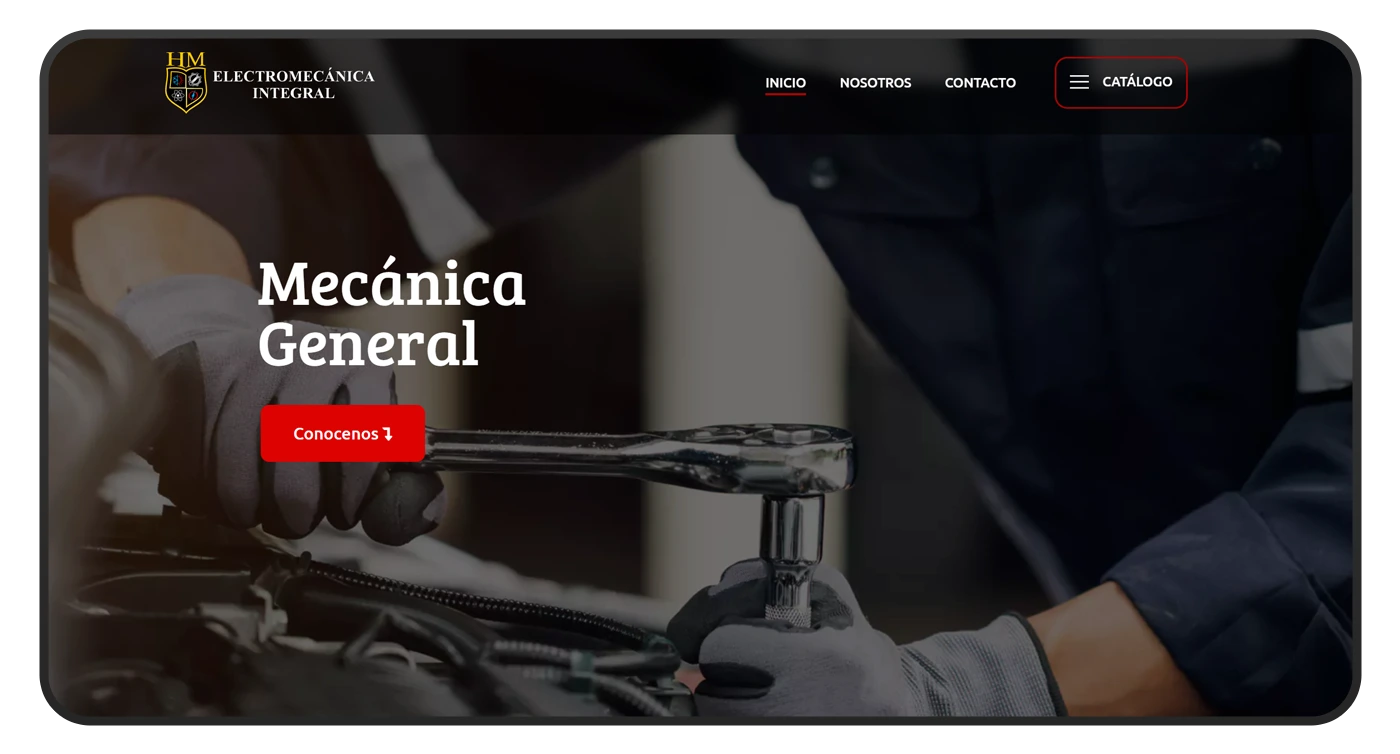 diseño de pagina web hm electromecanica