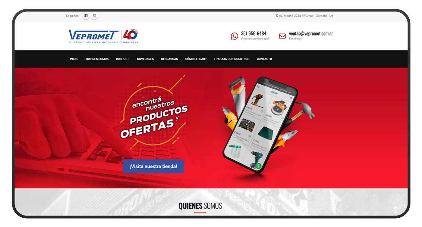 diseño de pagina web vepromet
