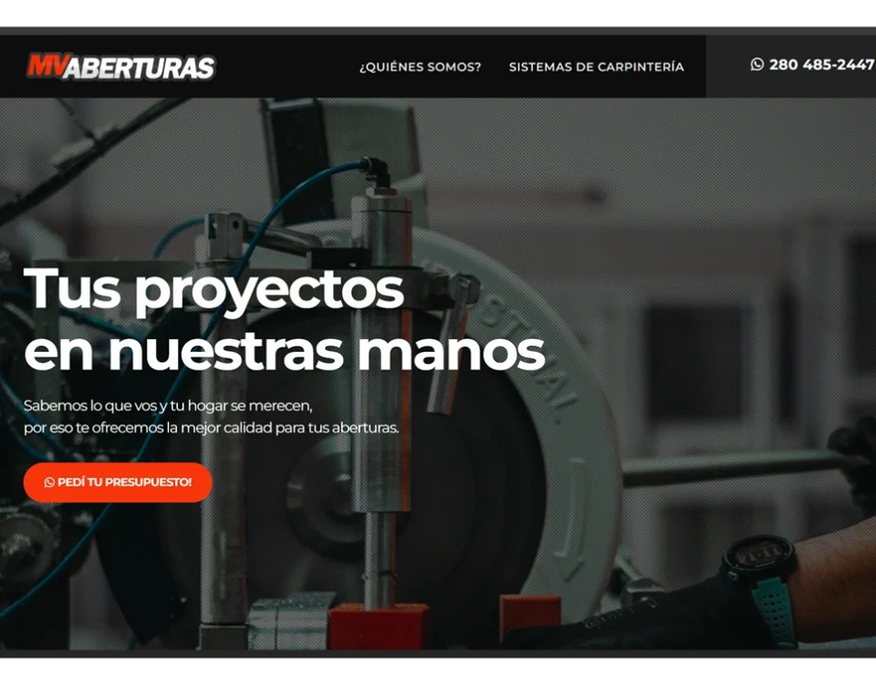 pagina web mv aberturas portada