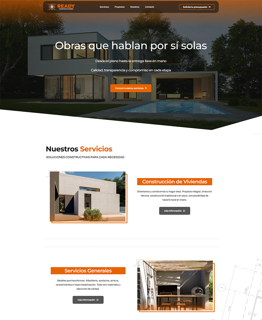 pagina web ready construcciones