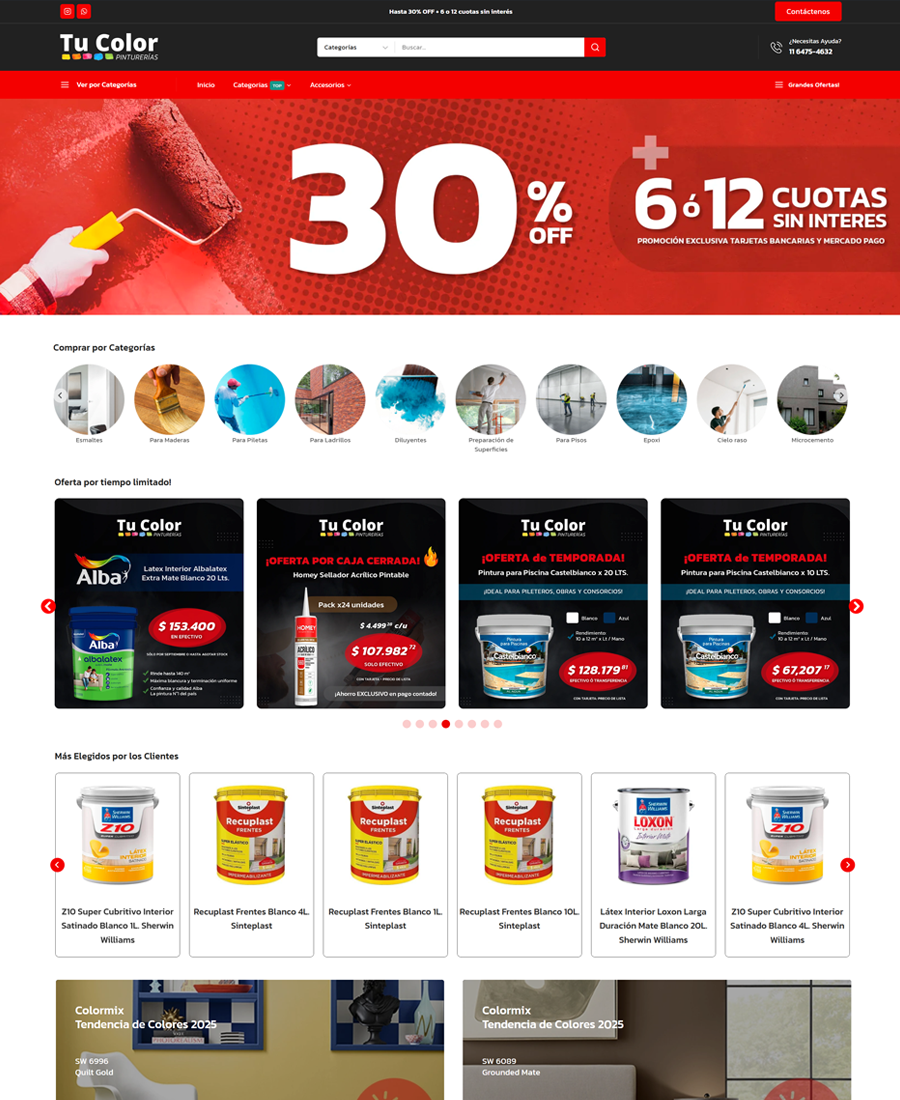 pagina web tu color pinturerias