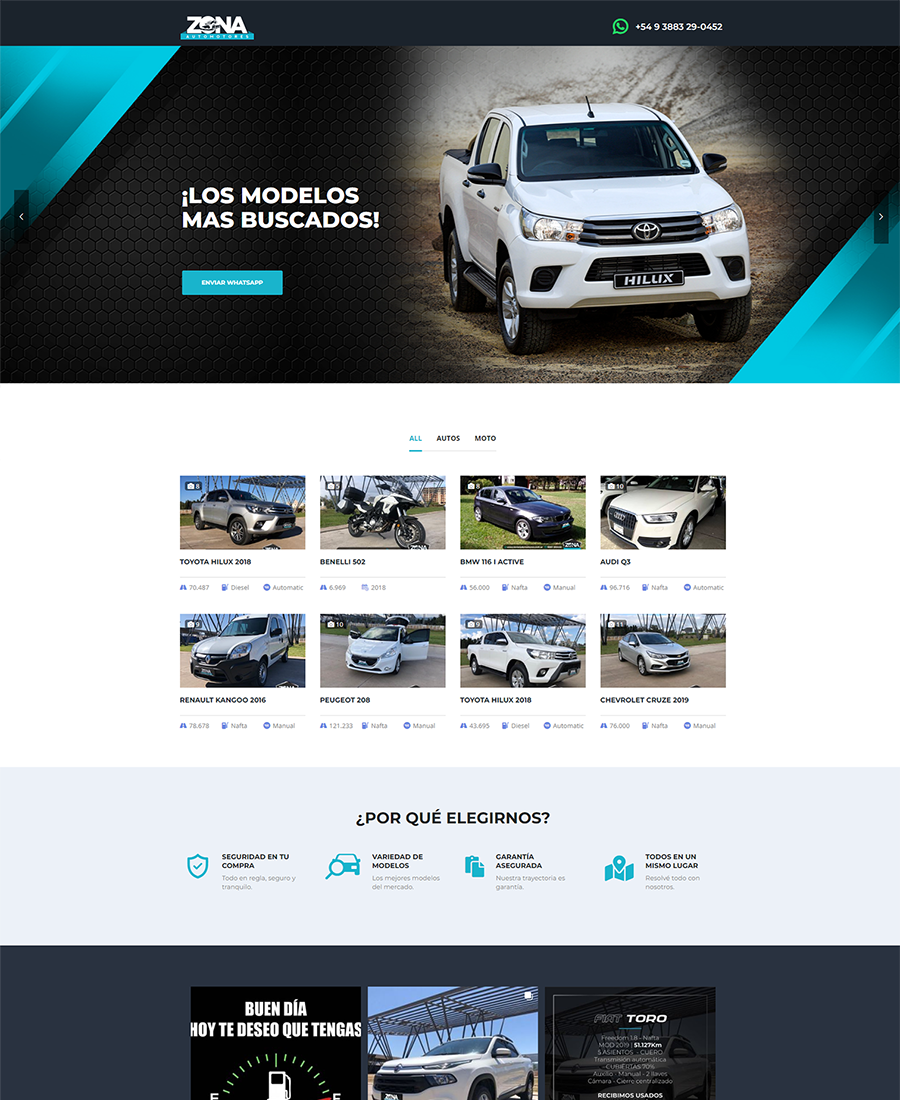 pagina web zona automotores