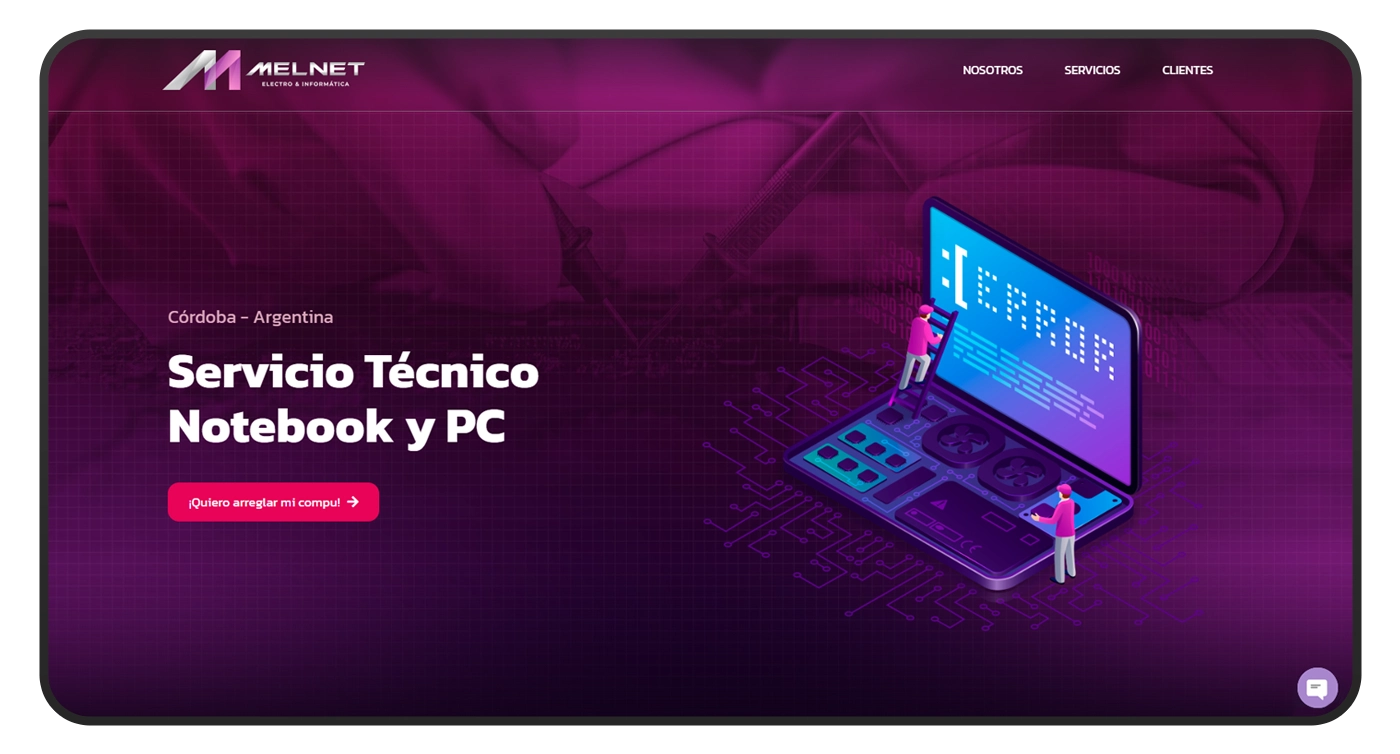 pagina web melnet portada