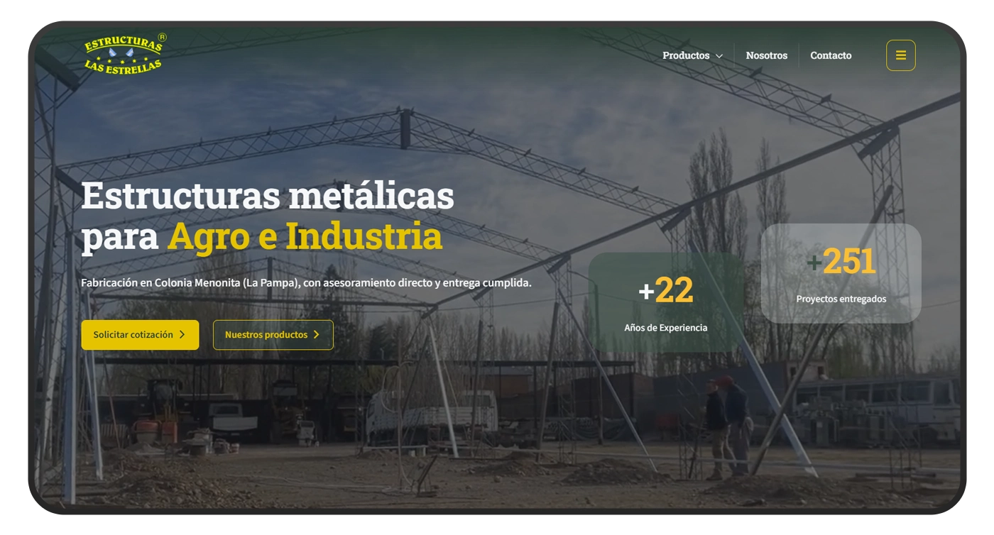 pagina web estructuras las estrellas portada