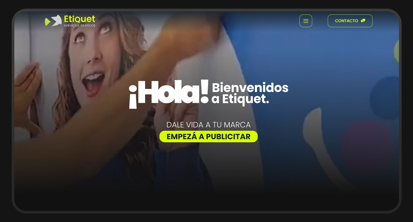 pagina web etiquet portada