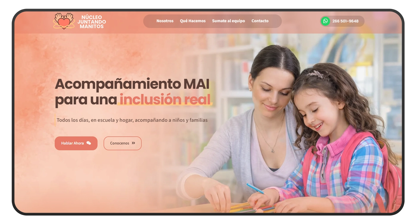 pagina web nucleo manitos portada