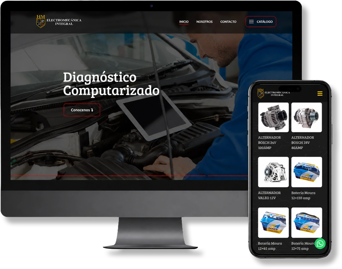 Desarrollo de sitio web de HM Electromecánica Integral